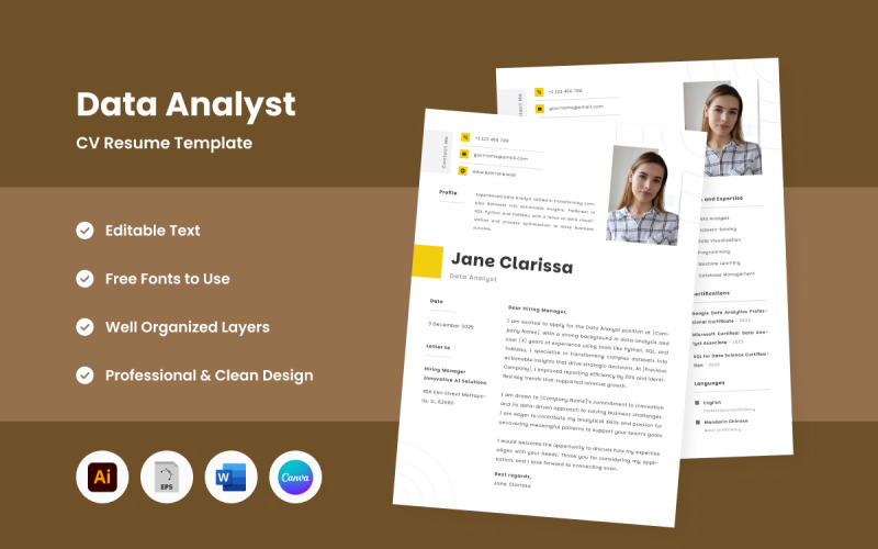 CV profesional para analista de datos