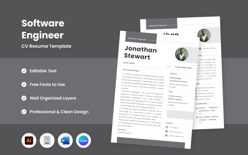 CV profesional para ingenieros de software