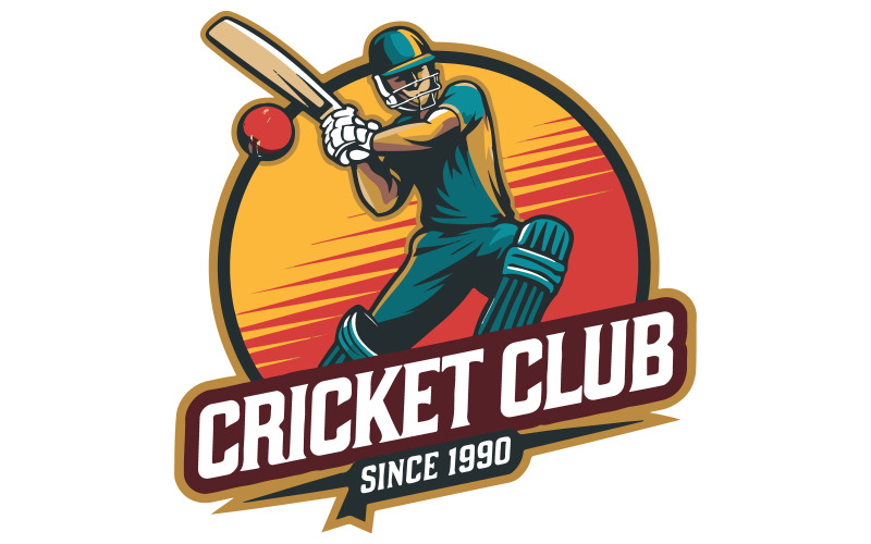 Um logotipo com tema de críquete