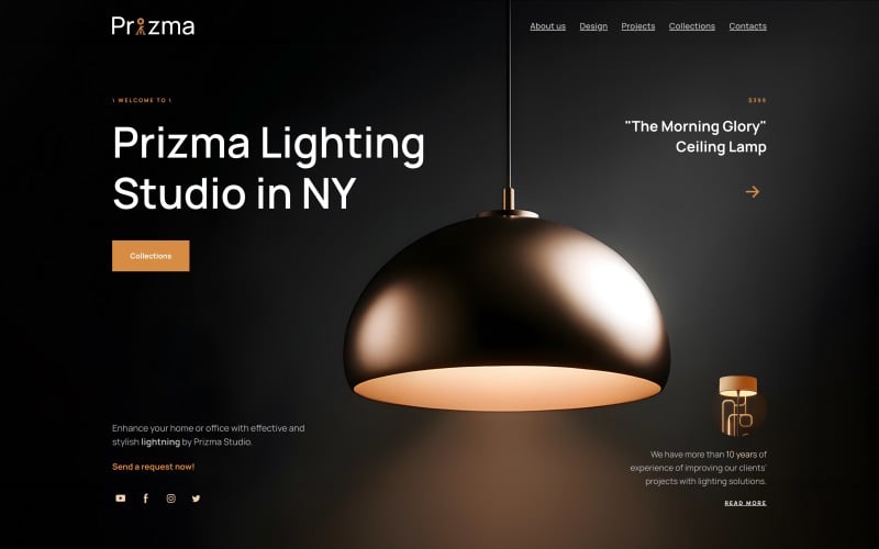 Free Lighting Design Studio Weblium Template