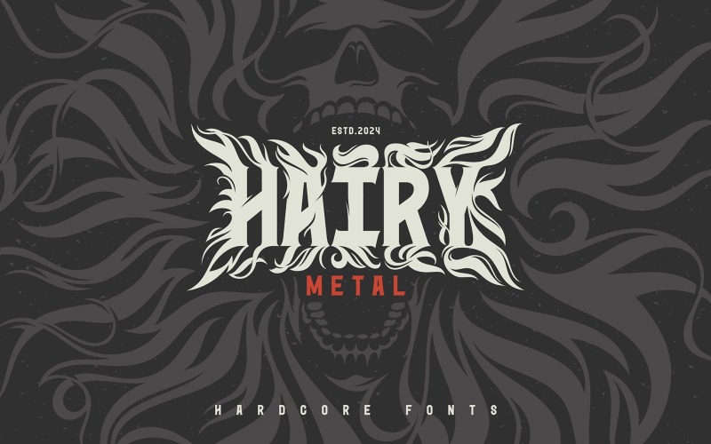 Hairy Metal — Hardcore-lettertype