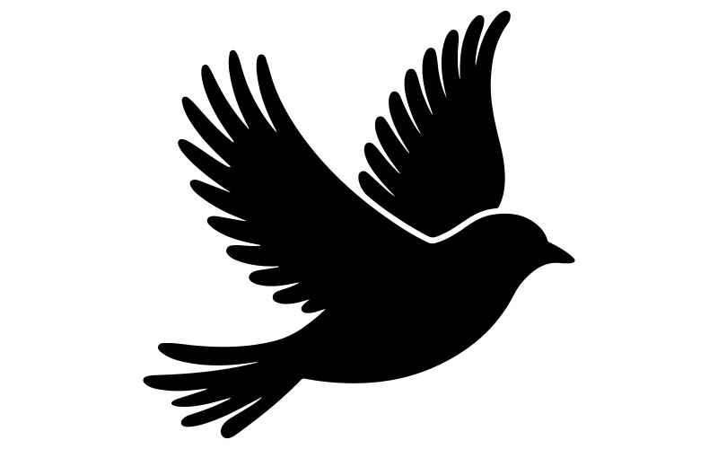 Ilustración vectorial de silueta de pájaro para logotipo