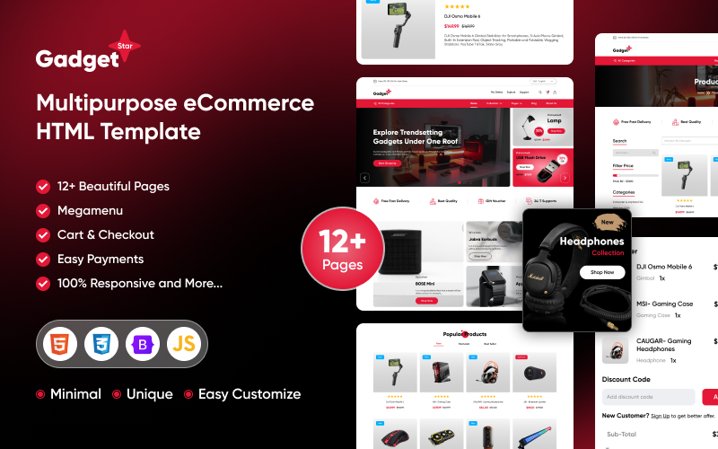 Gadget Star - Multifunctionele HTML-sjabloon voor e-commercewebsites