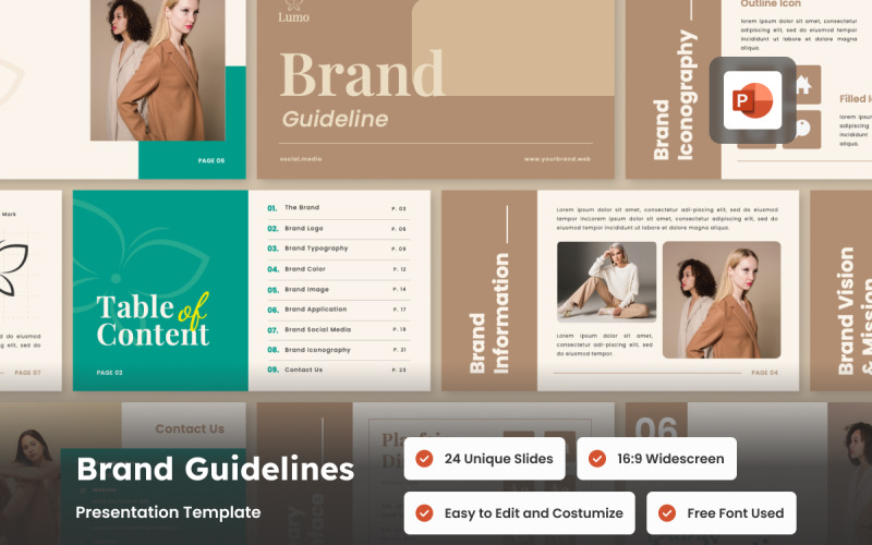Presentazione PowerPoint sulle linee guida del marchio per la moda