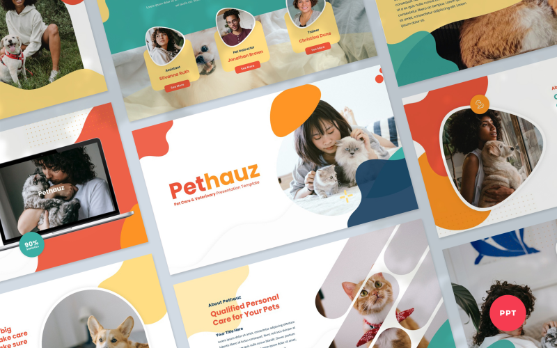 Pethauz - Шаблон презентации PowerPoint «Уход за домашними животными»
