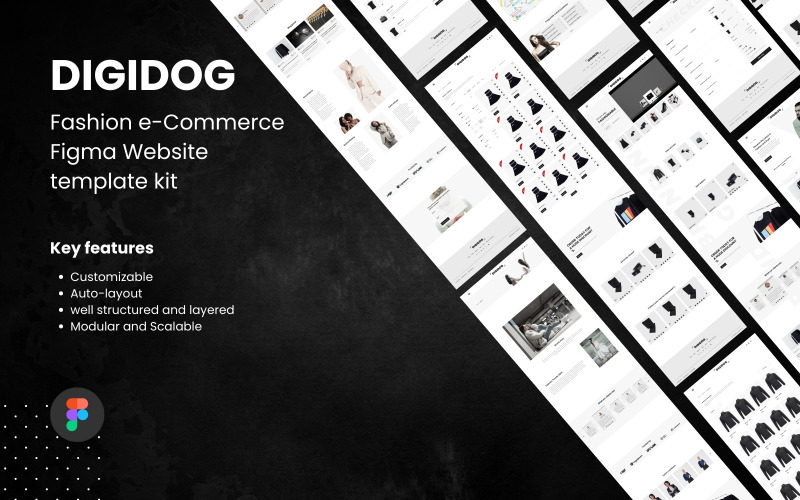Digidog - Kit de modelo de site figma de comércio eletrônico de moda