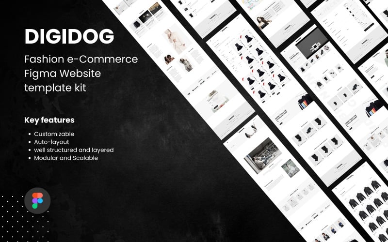 Digidog - módní e-Commerce figma webové stránky šablony kit