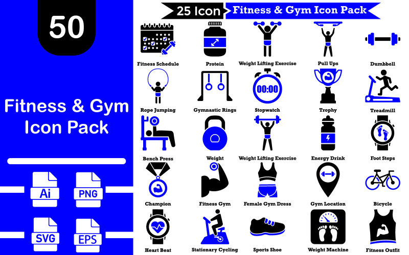 Fitness och gym ikonpaket