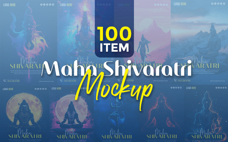 Maha Shivaratri közösségi média banner poszter sablon
