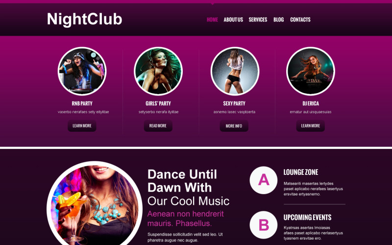 Modello Joomla reattivo per night club