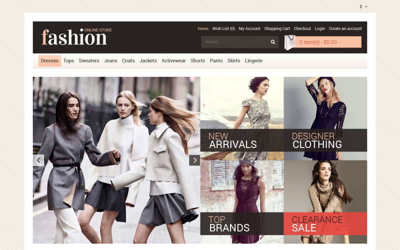 Uw modewinkel OpenCart-sjabloon