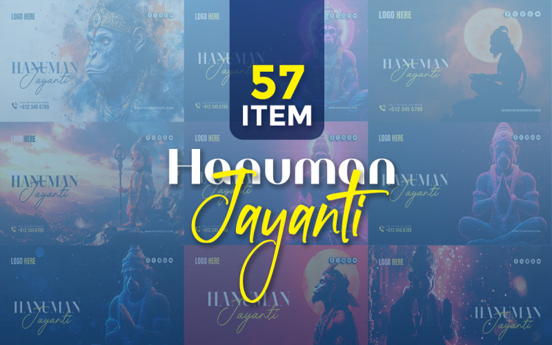 Hanuman Jayanti Social Media Banner Poster Template