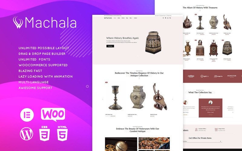 Machala - Vintage Koleksiyonlar ve Antika Mağazası Elementor Teması