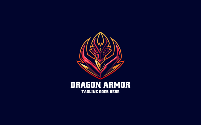 Dragon Armor Mascot Cartoon Logo