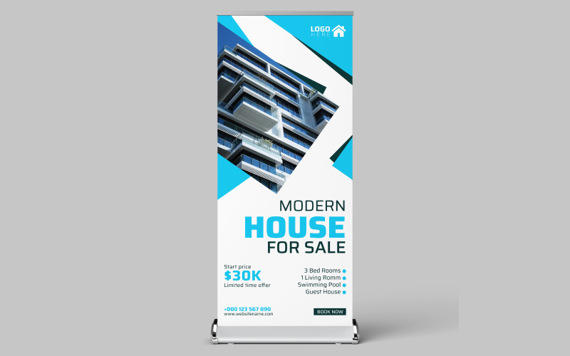 Modèle de bannière déroulante pour les entreprises et les agences immobilières