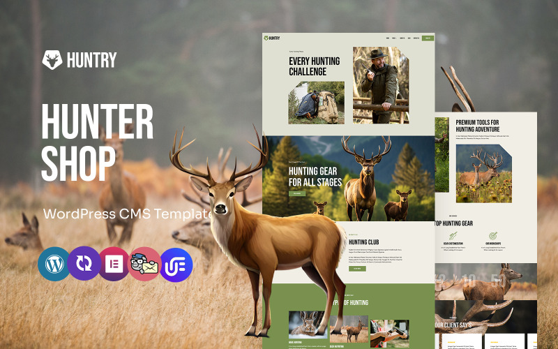 Huntry - Thème WordPress Elementor polyvalent pour clubs de chasse