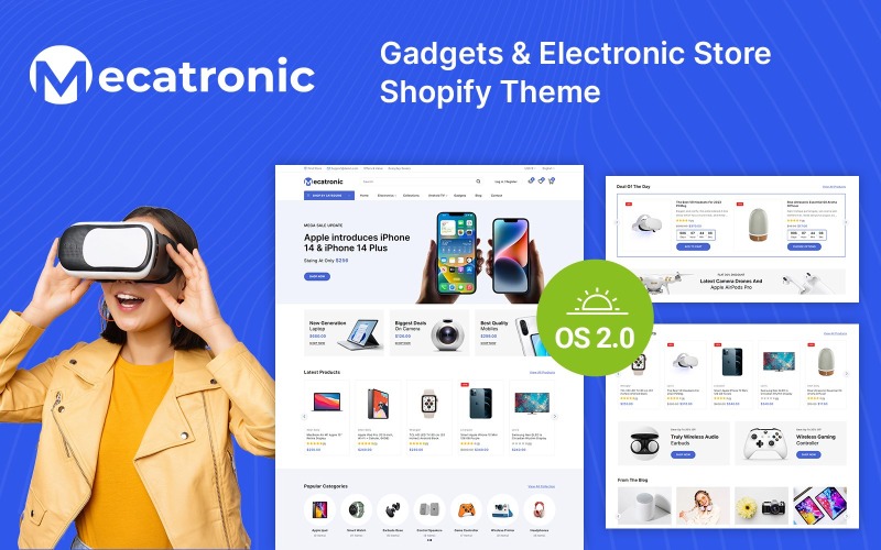 Mecatronic - 电子和智能小工具商店 Shopify 2.0 响应式主题