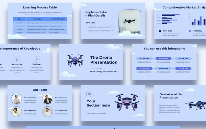 Modèle de présentation PowerPoint sur les drones