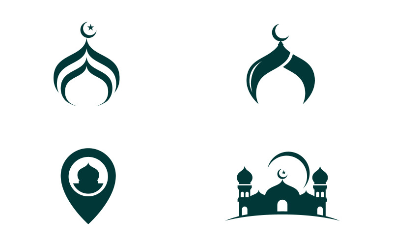 Moskéikon Logotyp Ramadan dag designmall V6
