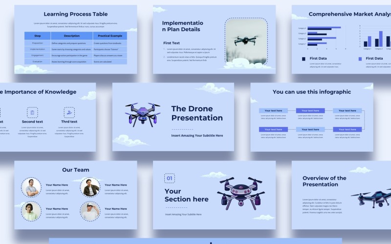 Motyw Dron Google Slides
