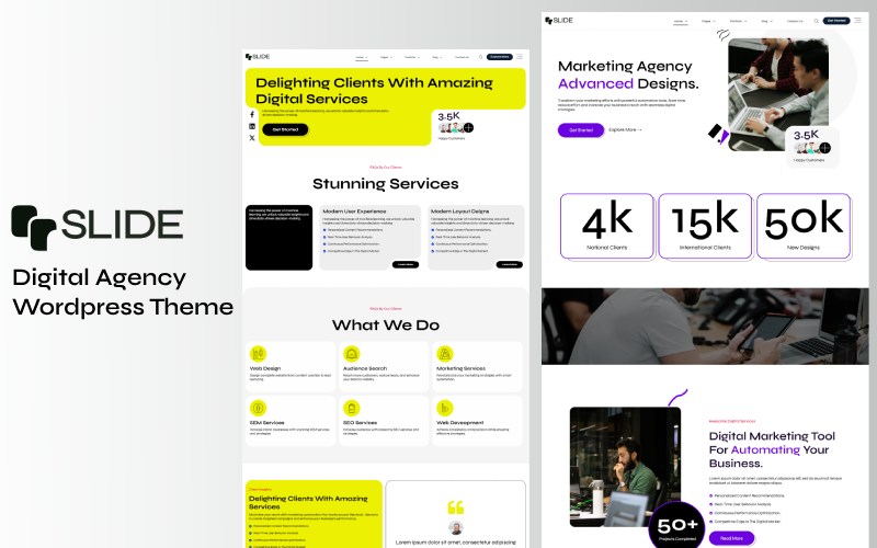 Slide - Digitaal bureau WordPress-thema