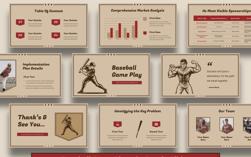 Thème Google Slides sur le sport de baseball