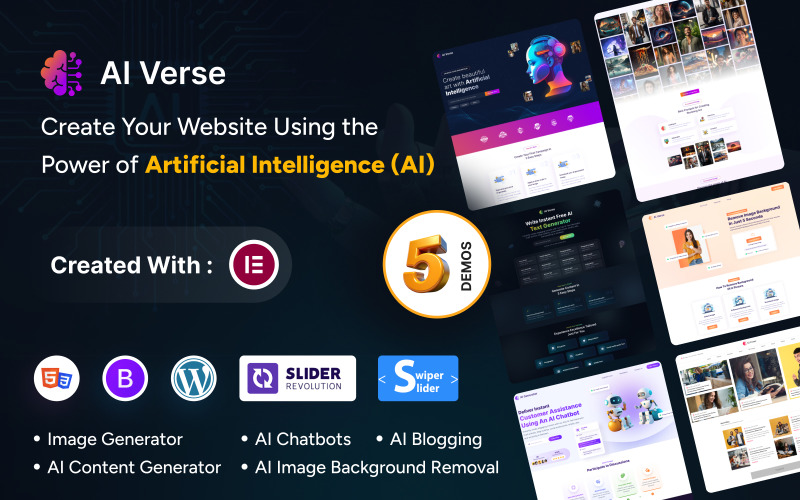 AIVerse - AI 内容生成器，图像生成器 WordPress 主题