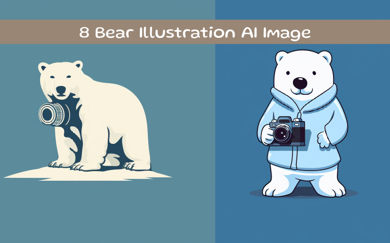 Fotós Bear Illusztráció Koncepció Ai Kép
