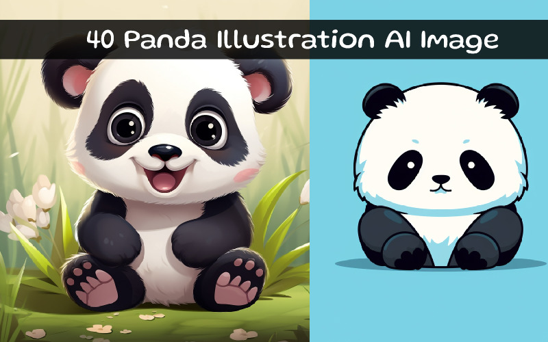 Panda Ilustrace Koncept Ai Obrázek