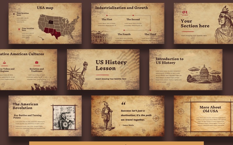 US History Lesson Google Slides Theme TemplateMonster US History Lesson Google Slides Theme TemplateMonster