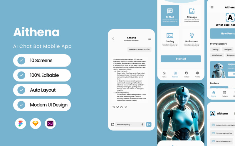 Aithena - Progettazione di app mobili AI Chatbot