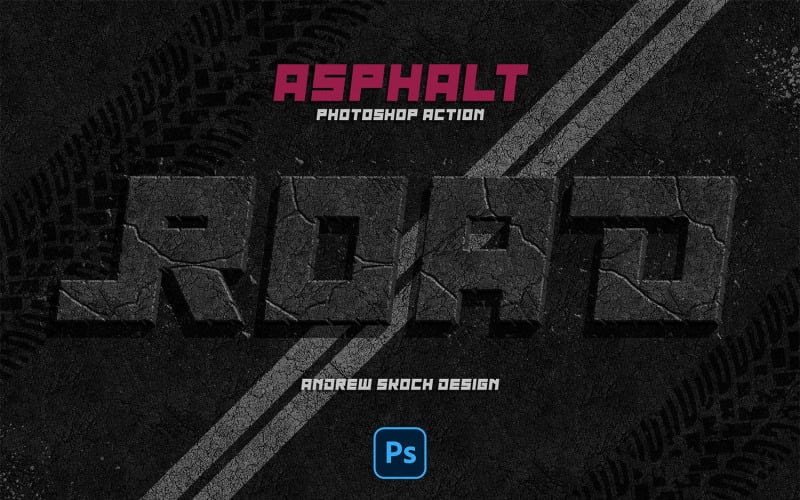 Aszfalthatás Photoshop Akció