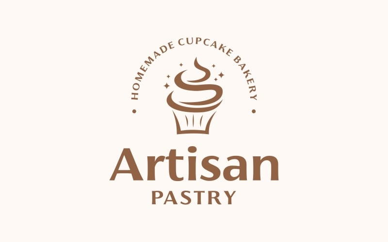 Cupcake Bakery Artisan Pastry Logo