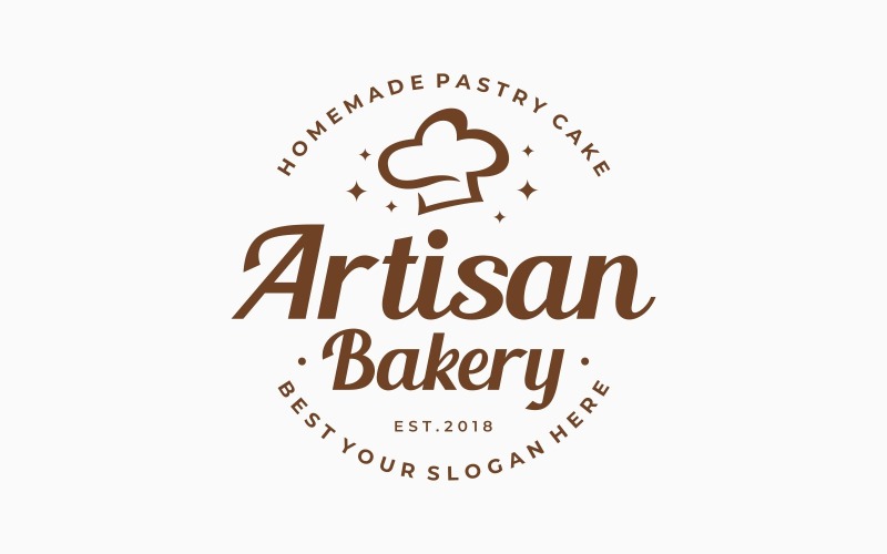 Шеф-кухар капелюх пекарні Artisan кондитерські вироби логотип