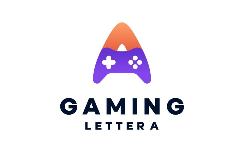 Bokstaven En Joystick Färgglad Logotyp