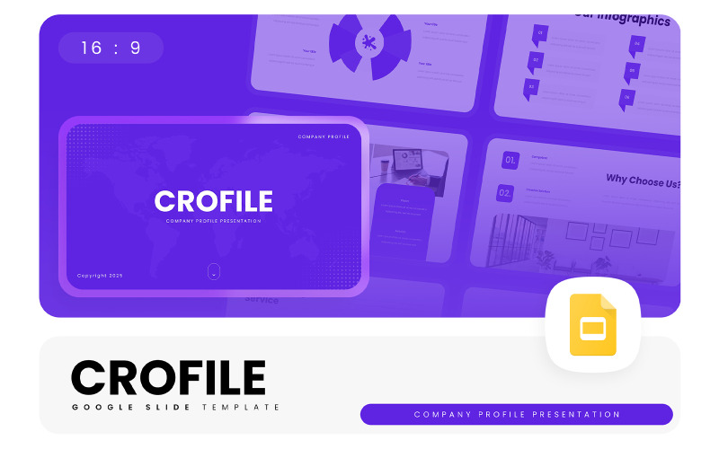 Crofile – Modèle de diapositives Google pour le profil de l'entreprise