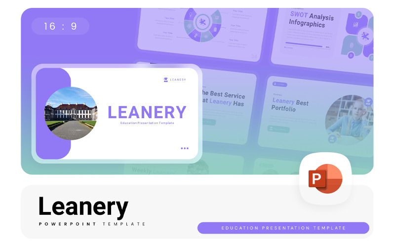 Leanery - Modelo de PowerPoint de Educação