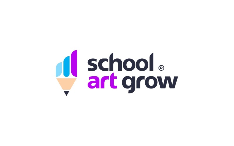 Logo grafu růstu tužkou umění