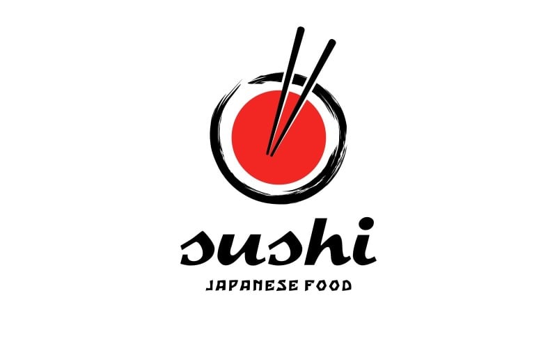 Sushi Chopsticks Japanese Food Logo