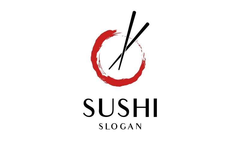 Sushi Chopsticks Zen Brush Logo