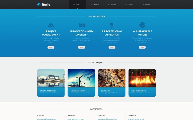 строительная компания moto cms html шаблон