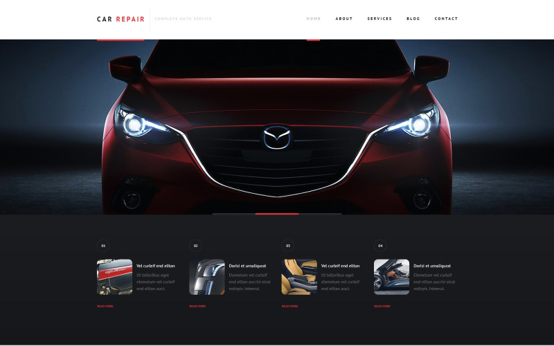 Tema WordPress responsivo para conserto de carro