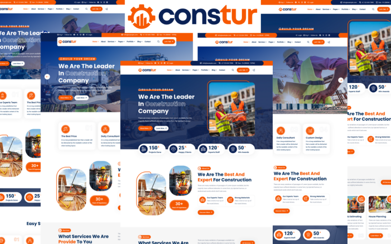 Constur - HTML5 шаблон для строительства