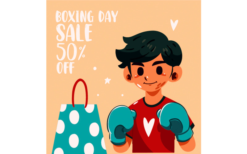 Kézzel rajzolt Boxing Day Sale illusztráció (1)