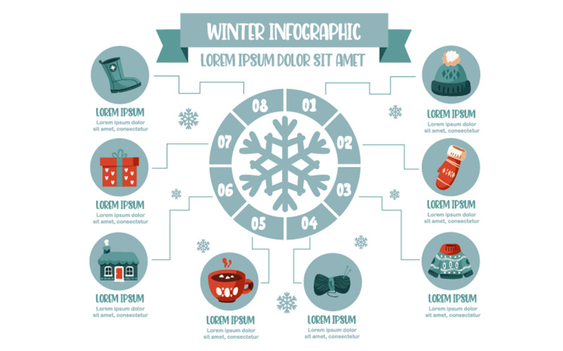Vinter Infographic koncept Illustration