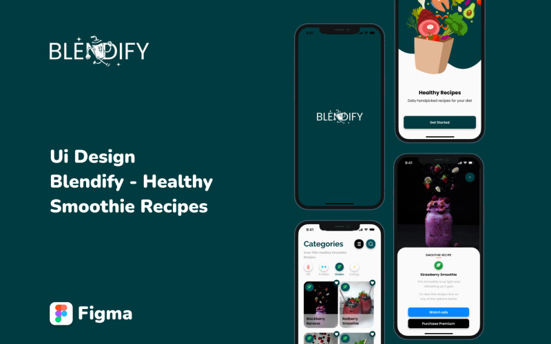 Blendify – Smoothie-Rezept-Mobile-App-UI-Kit für Figma