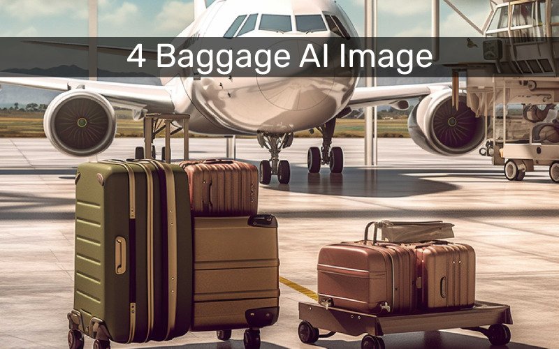 Immagine AI di sfondo del bagaglio da viaggio