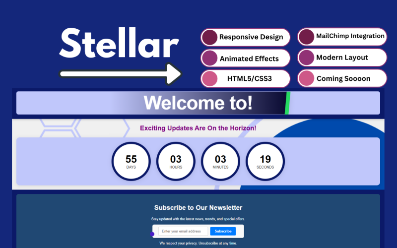 Stellar kommt bald – reaktionsschnelle und moderne Seite