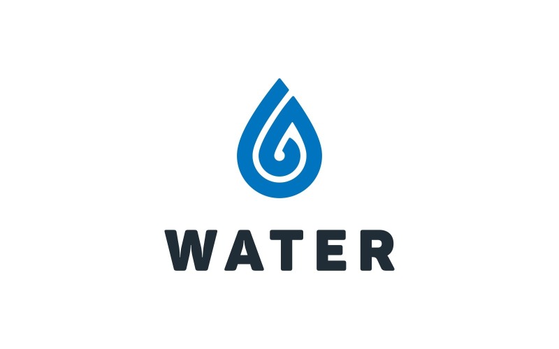 Conception de logo de goutte d'eau et de goutte de pluie