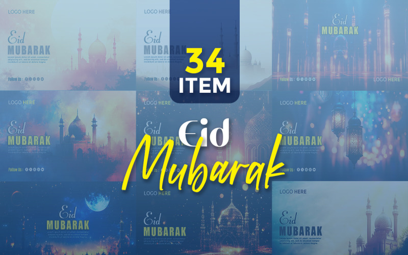Eid Mubarak Social Media Banner Template